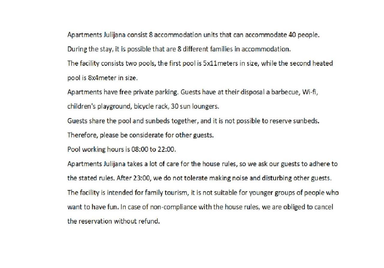 פריבלאקה Apartments Julijana 2 מראה חיצוני תמונה